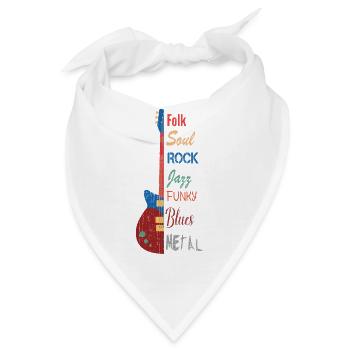 meine Gitarre, ich mag Noten und Musik - Bandana - Weiß - Vorne