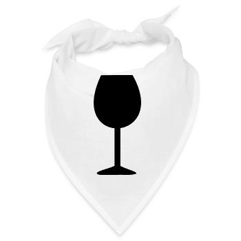 Weinglas schwarz Weinrebe Wein Geschenk Kellner - Bandana - Weiß - Vorne