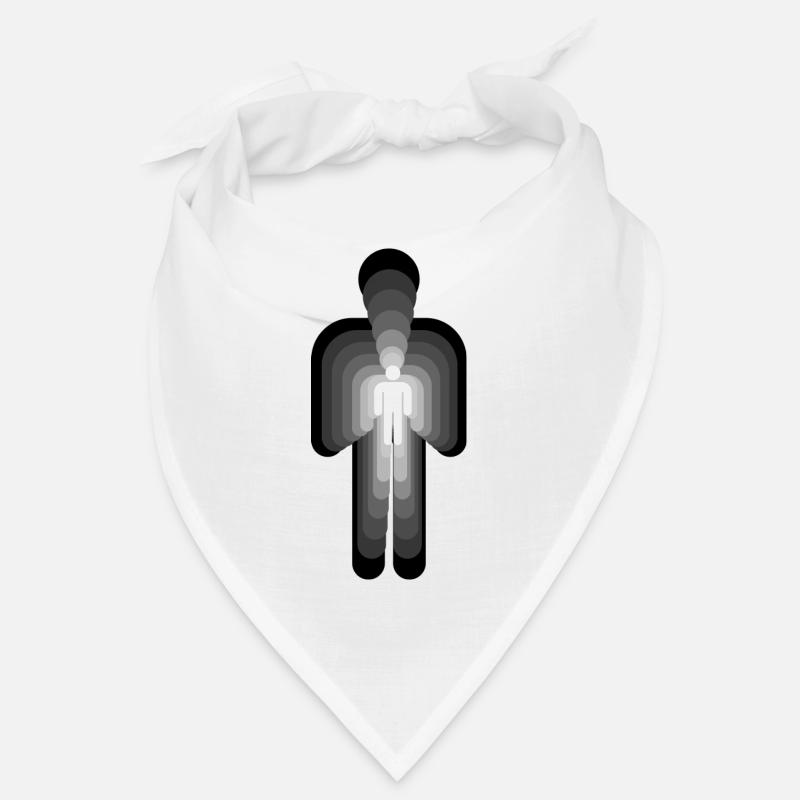3D - HUMAN inverted - Bandana - white