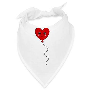 rotes Herz rot Herzen rot Herz - Bandana - Weiß - Vorne
