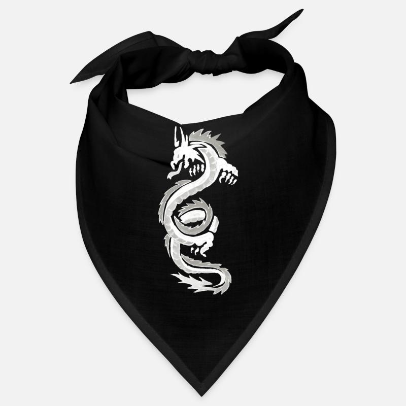 dragon blanc et gris Bandana