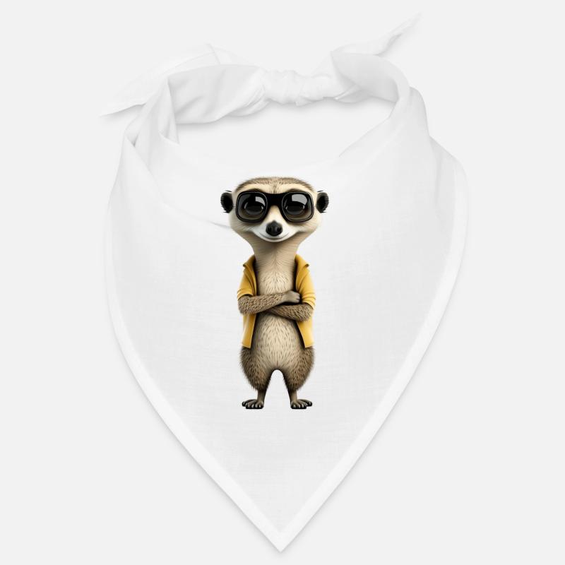 Cool meerkat with sunglasses and jacket Bandana