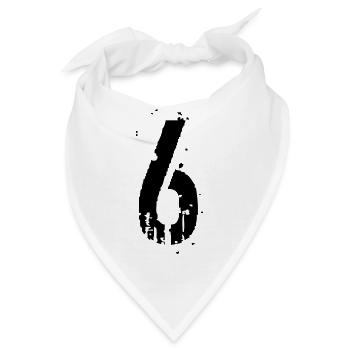 6 Zahl 6 Jahre - Bandana - Weiß - Vorne