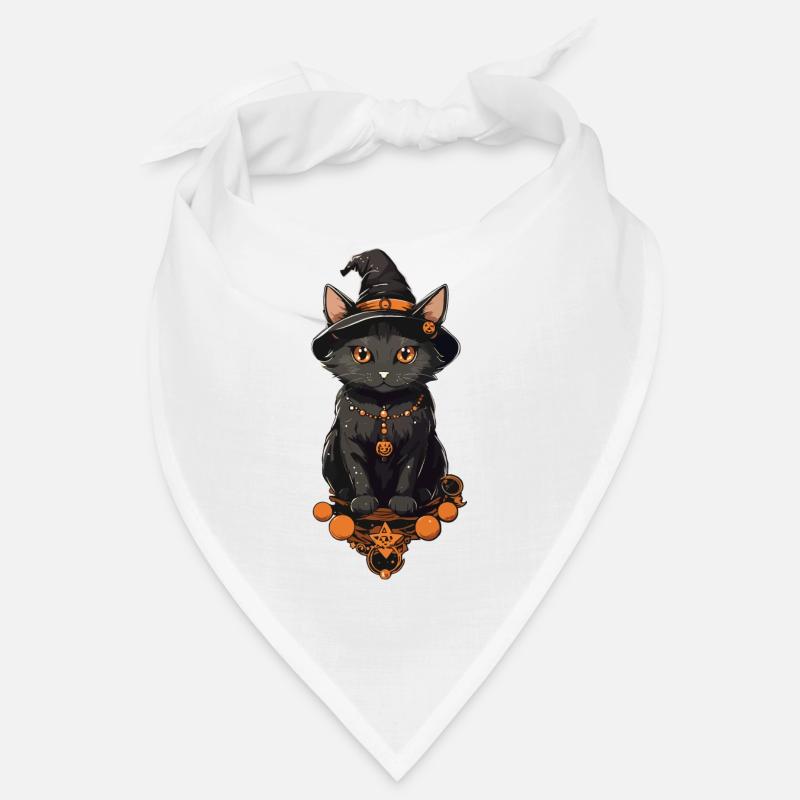 Magic Witch Cat a Halloween Cartoon Design Bandana