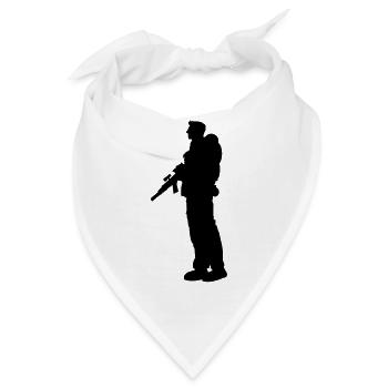 Soldat Silhouette Krieg General Freiheitskämpfer - Bandana - Weiß - Vorne