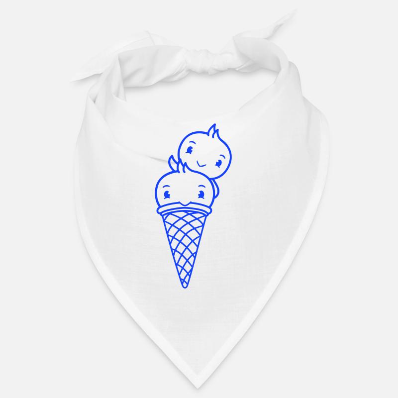 Vögel Eis Waffel Waffeleis Kugeln Eiscreme Eistüte Bandana