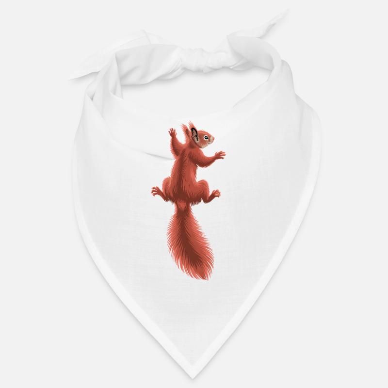 Süßes kletterndes rotes Eichhörnchen - Bandana - Weiß