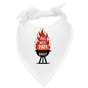 Grillen Grillsaison Papa Am Grill Papa Grillt - Bandana - Weiß - Vorne