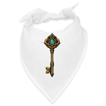 Uralter Magischer Schlüssel – Geheimnis und Fantasie - Bandana - Weiß - Vorne