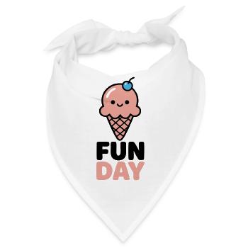 Fun Day Eiscreme Logo - Bandana - Weiß - Vorne