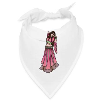 Rosa Bauchtanz-Diva im Schleier - Bandana - Weiß - Vorne