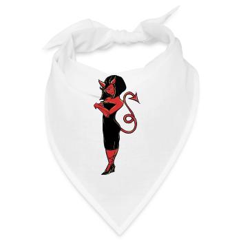 Teuflische Eleganz in rotem Kleid - Bandana - Weiß - Vorne
