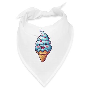 Lächelnde Eiskreation - Bandana - Weiß - Vorne