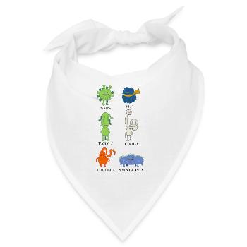 Süße Bakterien und Viren - Grippe, E.Coli - Bandana - Weiß - Vorne