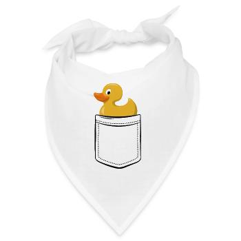 Meine Gummi-Ente in der Tasche - Brusttasche - Bandana - Weiß - Vorne