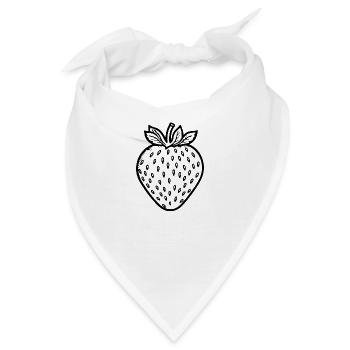 Erdbeere Obst Frucht - Bandana - Weiß - Vorne