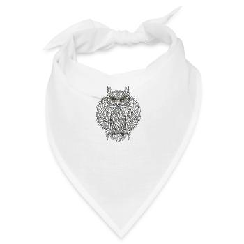 Keltische Eule - Bandana - Weiß - Vorne