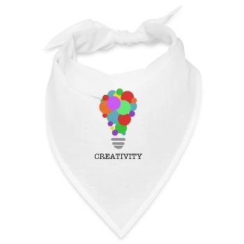 CREATIVITY lightbulb with black print - Bandana - Weiß - Vorne