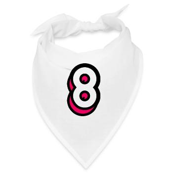 8 JAHRE. 8. JUBILÄUM. GEBURTSTAG 8 JAHRE. 8 - Bandana - Weiß - Vorne