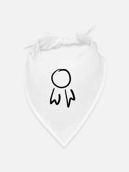Square Badge / Order Template. Scrawl. - Bandana - white - Front