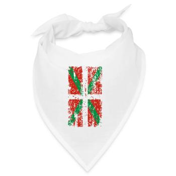 Abgenutzte Flagge des Baskenlandes. Ikurriña. - Bandana - Weiß - Vorne