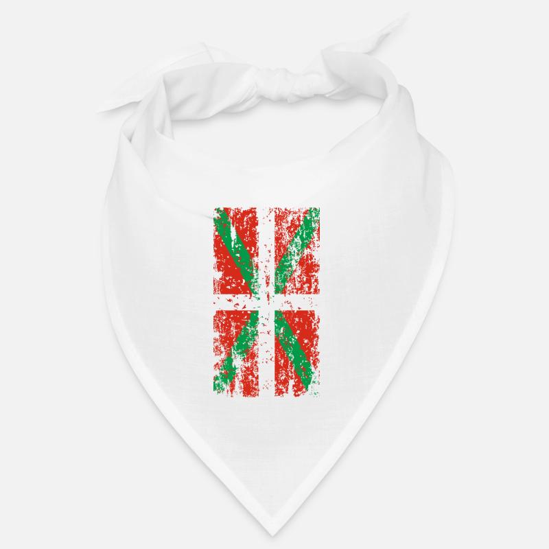 Worn Basque Country flag. Ikurriña. Bandana