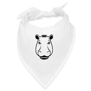 Nilpferd - Bandana - Weiß - Vorne