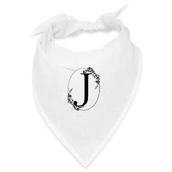 Buchstabe J - Bandana - Weiß - Vorne