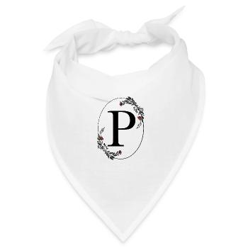 Buchstabe P - Bandana - Weiß - Vorne