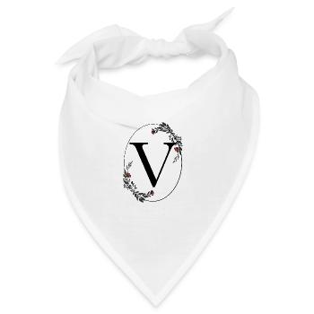 Buchstabe V - Bandana - Weiß - Vorne