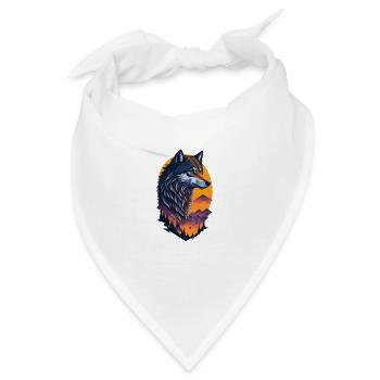 Wolf in den Bergen - Bandana - Weiß - Vorne