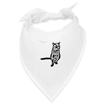 schwarze Katze Katze schwarz Katzen Geschenk - Bandana - Weiß - Vorne