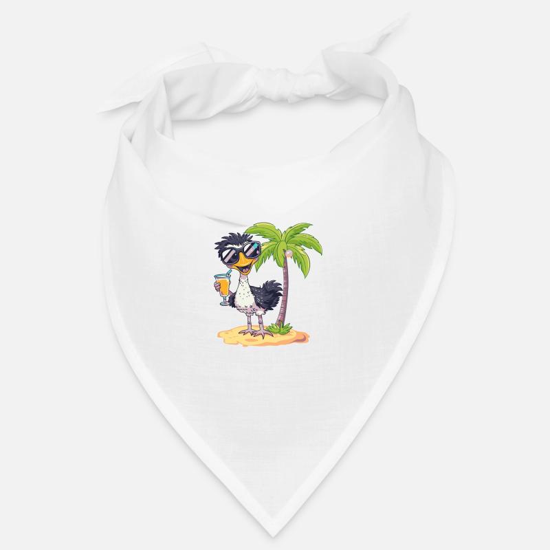 Ostrich Summer Beach Comic Bandana