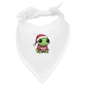 Frosch Weihnachten Comic - Bandana - Weiß - Vorne