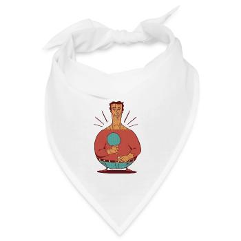 Ping Pong Outfit Tischtennisschläger Pingpong - Bandana - Weiß - Vorne