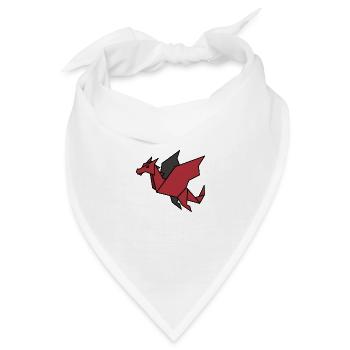 Origami Drache Rot Geometrisch - Bandana - Weiß - Vorne