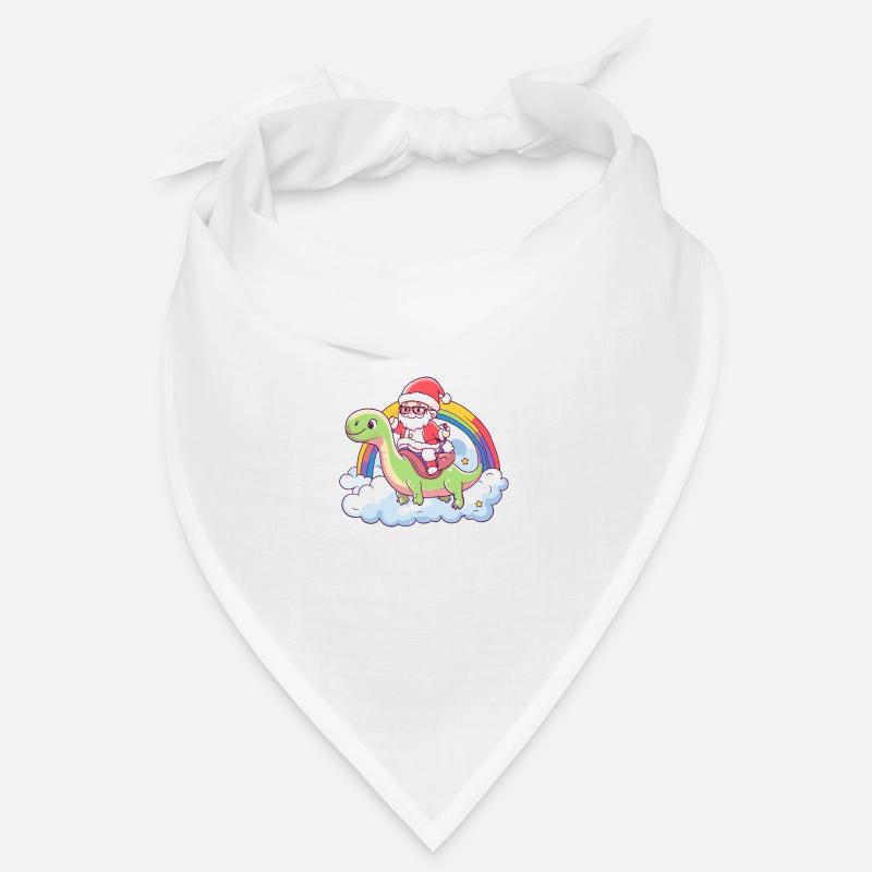 Dinosaur brontosaurus Santa Claus Rainbow Bandana