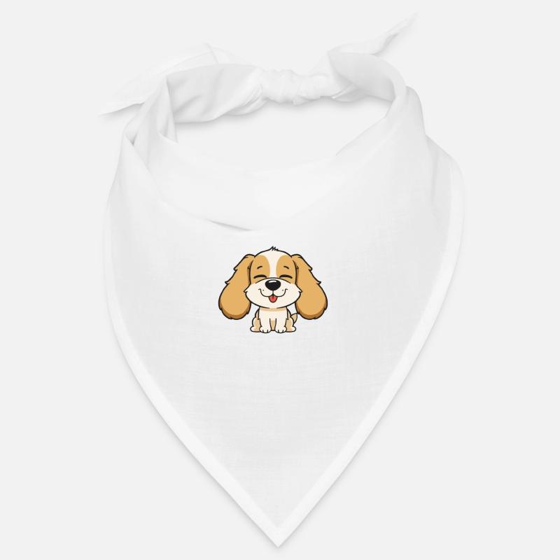 Tête de chien mignonne avec une expression joyeuse Bandana