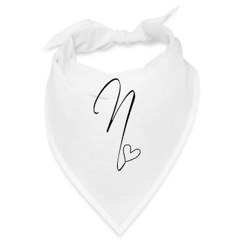 Buchstabe N Buchstabe-N Kalligrafie - Bandana - Weiß - Vorne