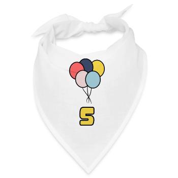5. 5 JAHRE. 5-JÄHRIGES JUBILÄUM. GEBURTSTAG 5 JAHRE. 5 - Bandana - Weiß - Vorne