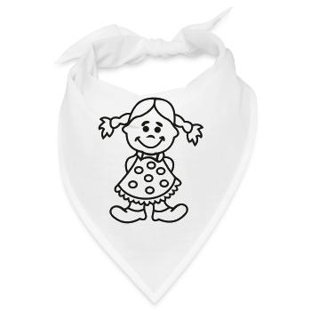 mädchen T Shirt selber gestalten - Bandana - Weiß - Vorne