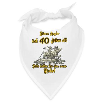 Dieser Angler ist 40 Jahre Geburtstag RAHMENLOS G - Bandana - Weiß - Vorne