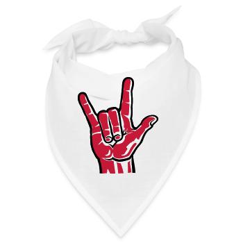 Devil Rock Hand - Pommesgabel (short) 2c - Bandana - Weiß - Vorne