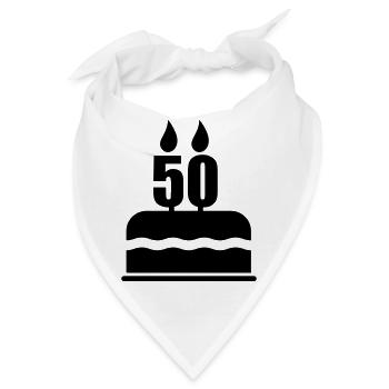 50 Geburtstag - Bandana - Weiß - Vorne