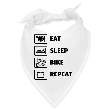 EAT SLEEP BIKE REPEAT - Bandana - Weiß - Vorne