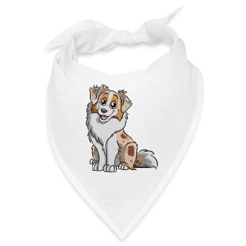 Red Merle Australian Shepherd - Bandana - Weiß - Vorne