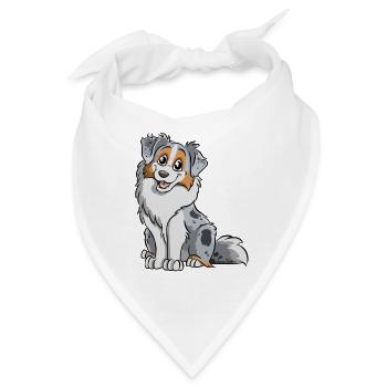 Blue Merle Australian Shepherd - Bandana - Weiß - Vorne