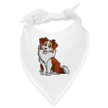 Australian Shepherd Red Habs - Bandana - Weiß - Vorne