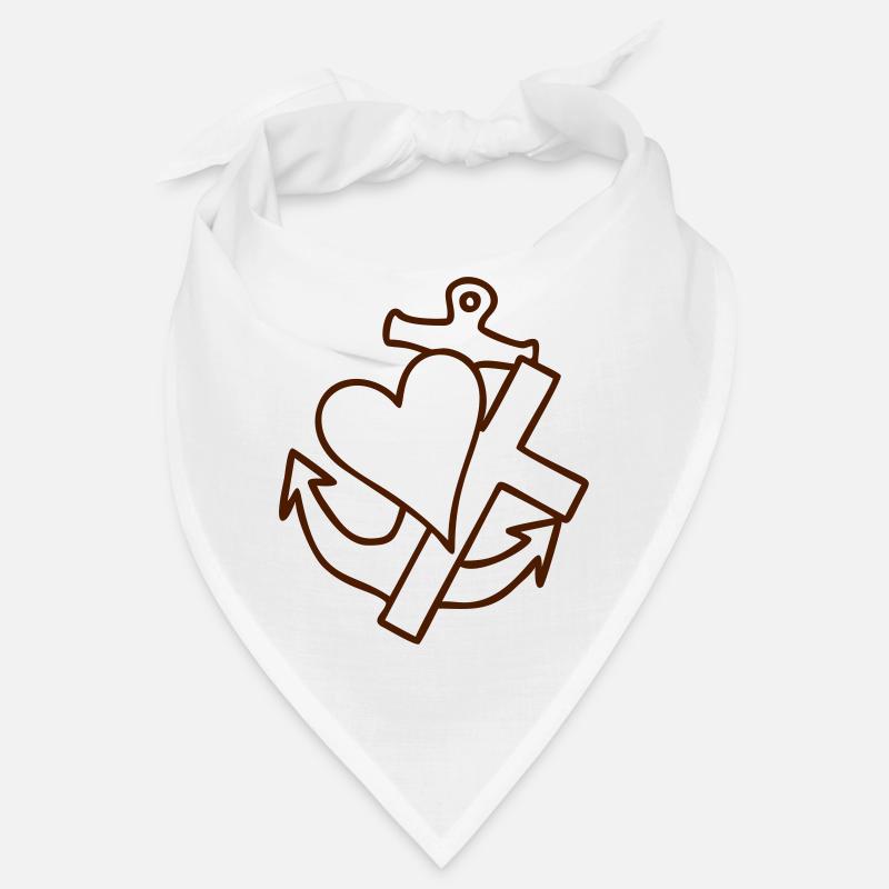 HERZ KREUZ ANKER outline Bandana