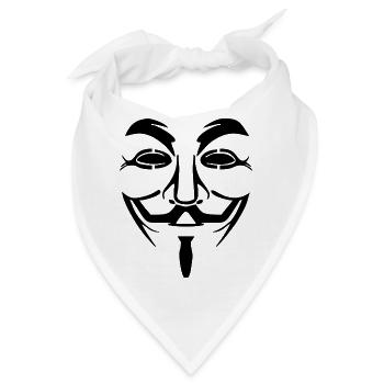 V wie Vendetta - Anonymous! Geschenk Idee - Bandana - Weiß - Vorne